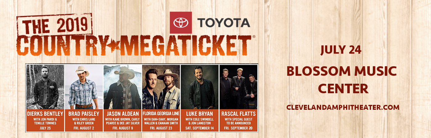 2019 Country Megaticket Tickets (Includes All Performances) at Blossom Music Center