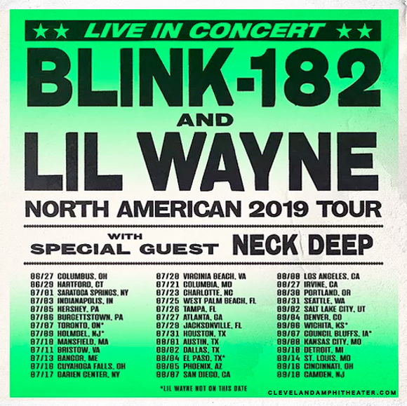 Blink 182 & Lil Wayne at Blossom Music Center